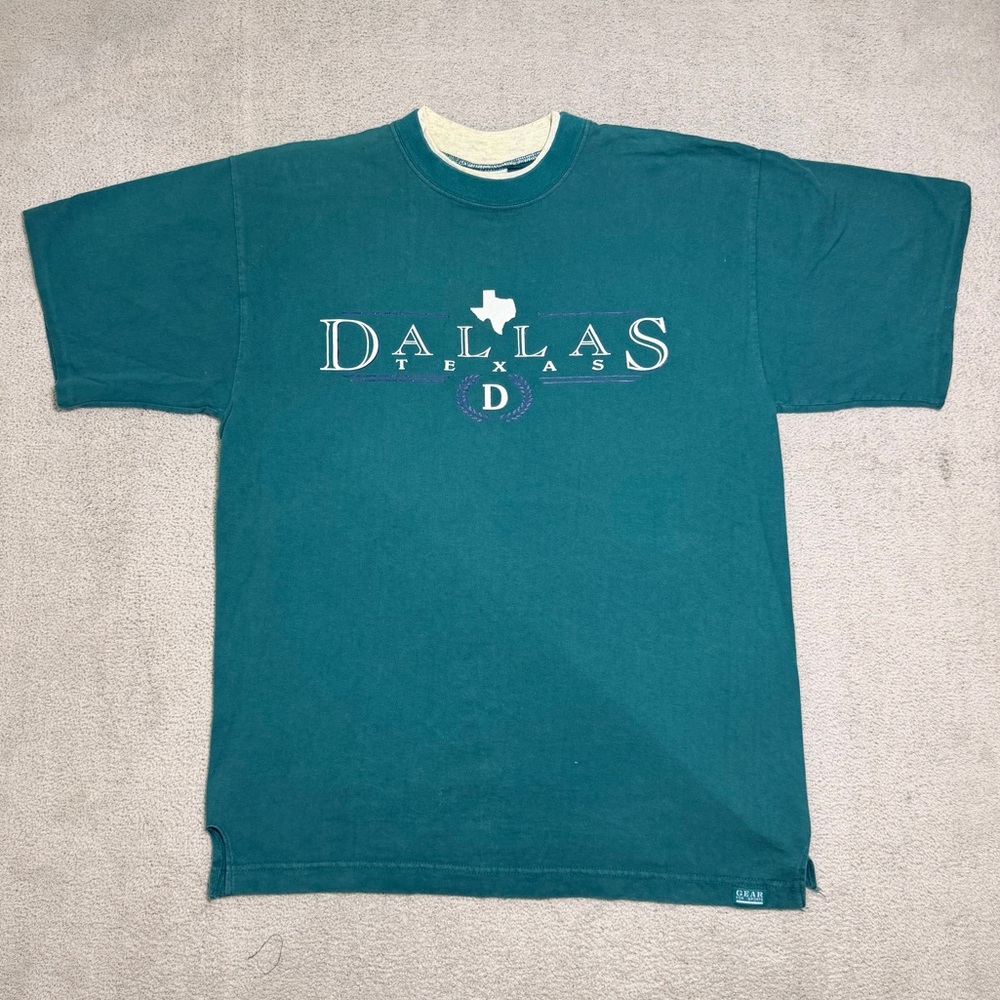 Vintage 90s Dallas Texas T Shirt Men’s XL Boxy Fit Heavyweight Cotton USA Made